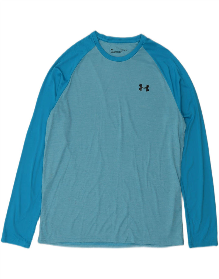 UNDER ARMOUR Camiseta de hombre de manga larga con bloques de color azul grande Poliéster