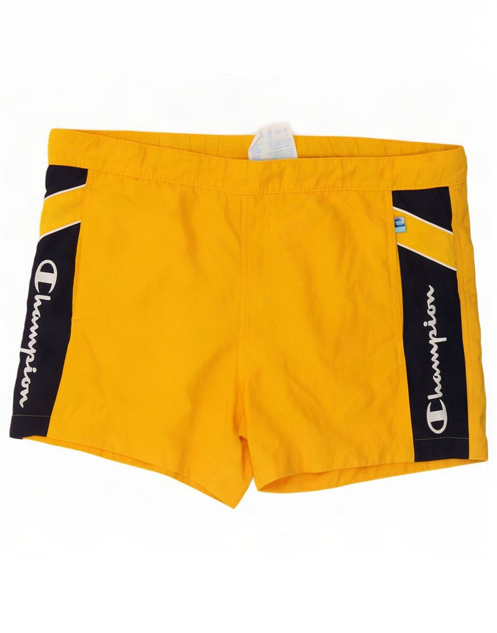 Champion Bañador Gráfico De Poliéster Color Block En Amarillo Medio | Hombre