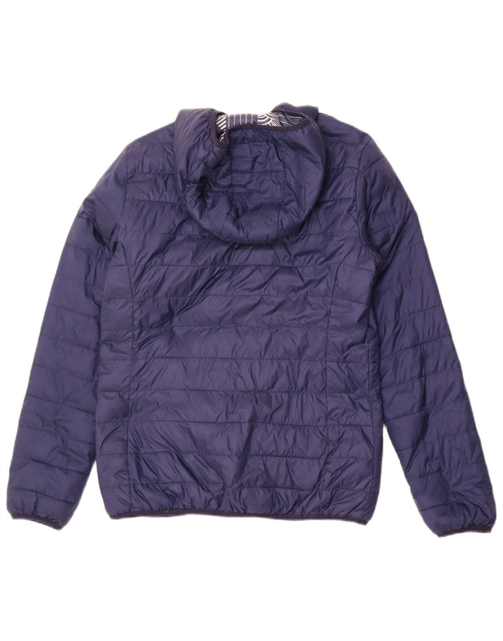 Champion Chaqueta Acolchada Con Capucha Para Mujer IT 46 Large Azul Marino Patchwork
