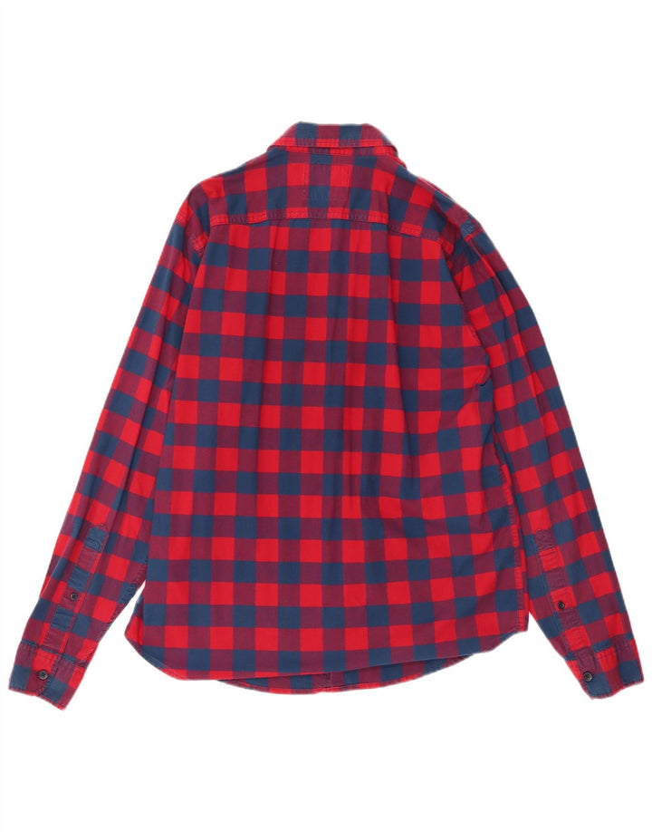 Camisa HOLLISTER para hombre de algodón a cuadros rojos grandes