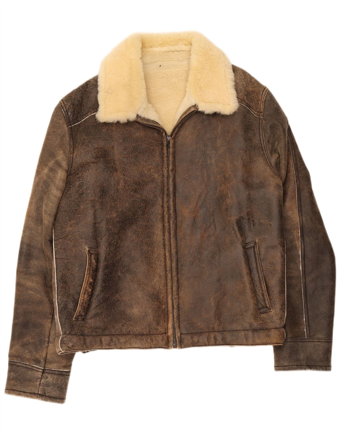 Pascucci Chaqueta de piel de oveja para hombre IT 54 2XL Marrón