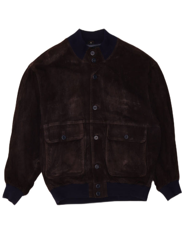 VINTAGE Chaqueta bomber de ante para hombre IT 52 XL Púrpura