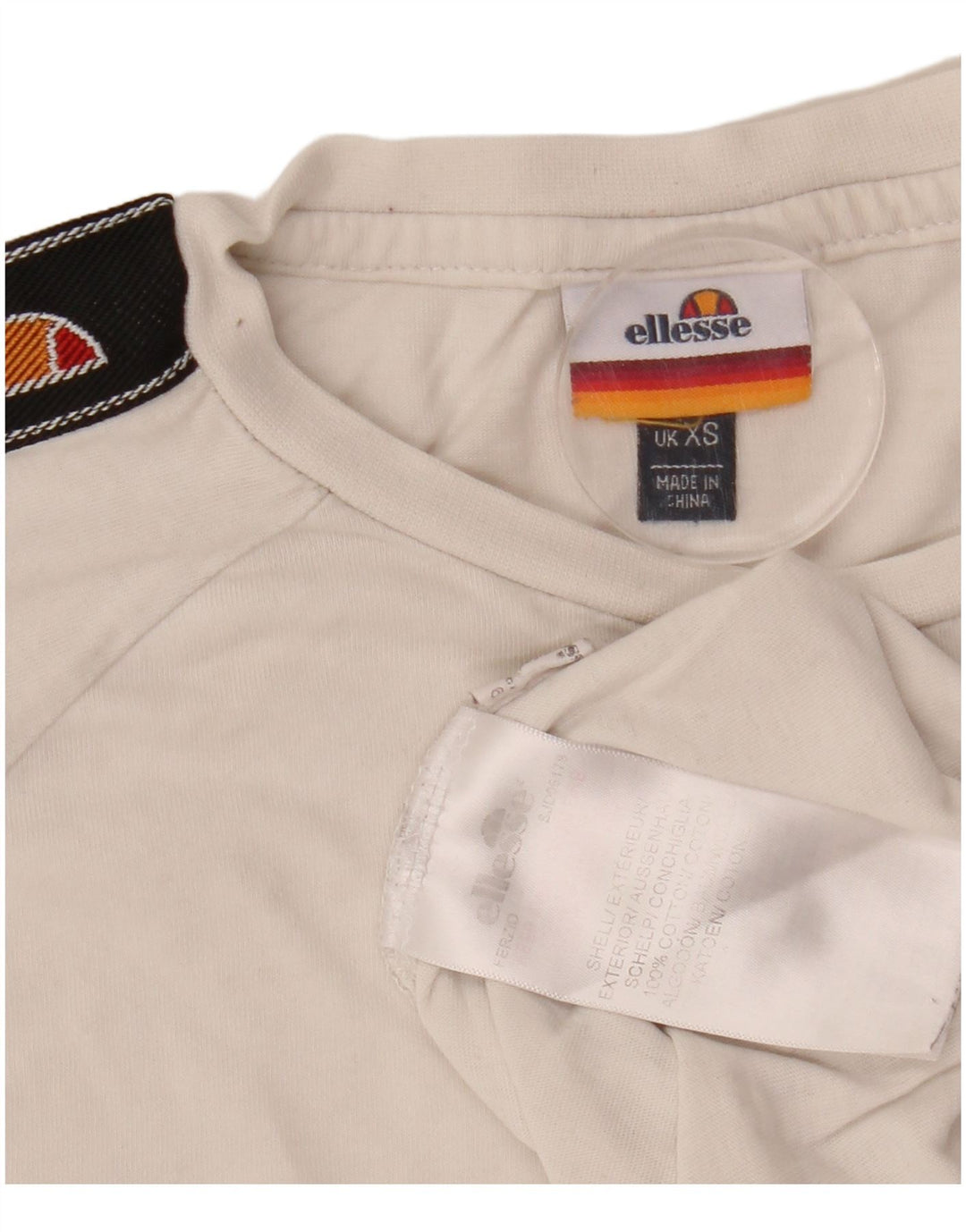 ELLESSE Camiseta gráfica para hombre Top XS Algodón blanco