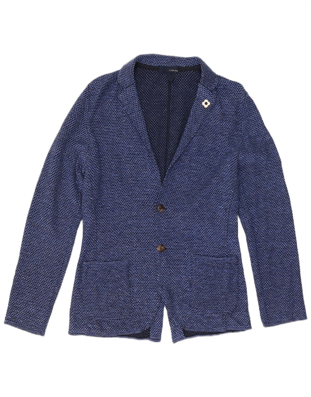 Lardini Chaqueta Blazer de 2 Botones para Mujer UK 42 Algodón con Manchas Azul Medio