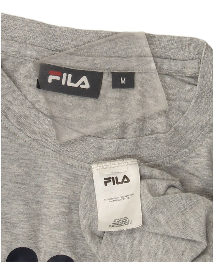 Fila Camiseta gráfica para hombre Top de algodón moteado gris medio