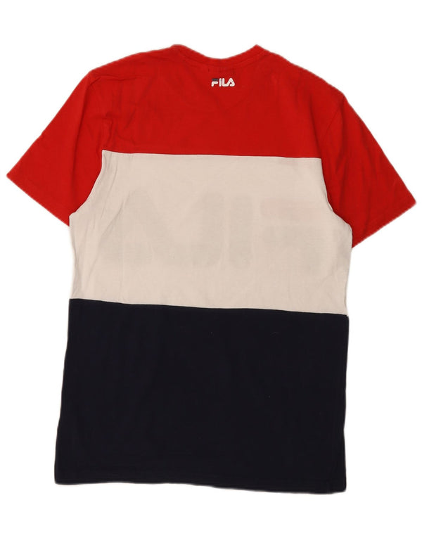 Fila Camiseta gráfica para hombre Top XS Algodón color block multicolor