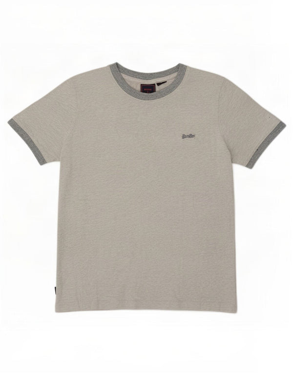 Superdry Camiseta extragrande para mujer Reino Unido 10 Small Gris Moteado Algodón