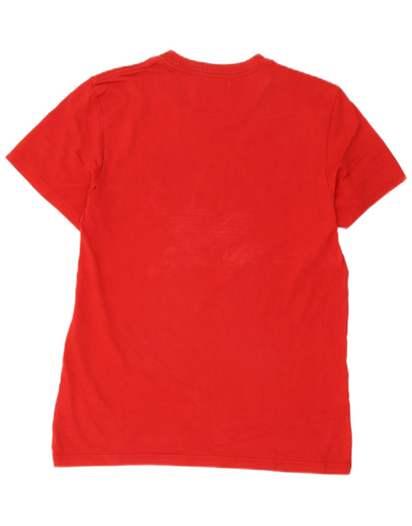 Adidas - Camiseta gráfica para hombre, talla pequeña, algodón rojo