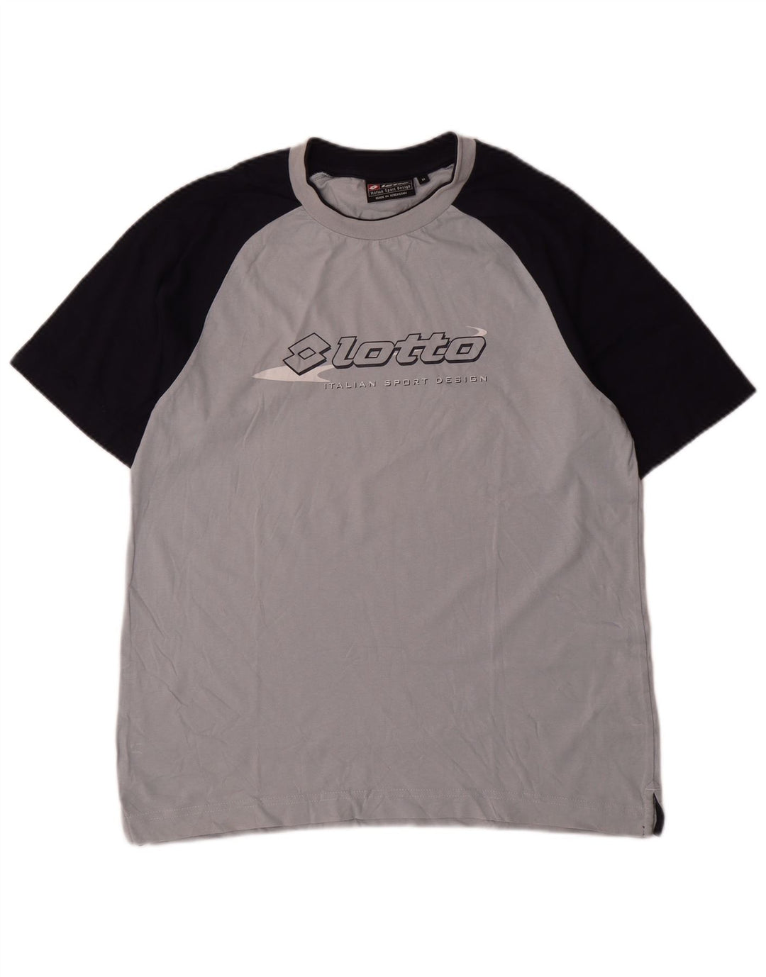Lotto Hombre Camiseta Gráfica Top Algodón Color Block Gris Medio