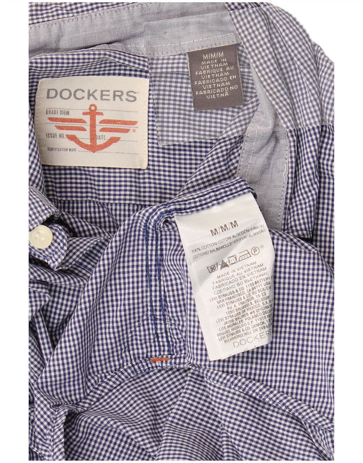 DOCKERS Camisa Hombre Algodón Vichy Azul Medio