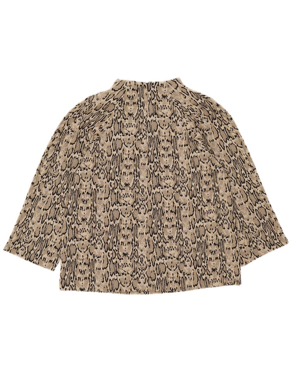 Marks & Spencer Top para Mujer Manga Larga ES 40 XL Estampado Animal Negro
