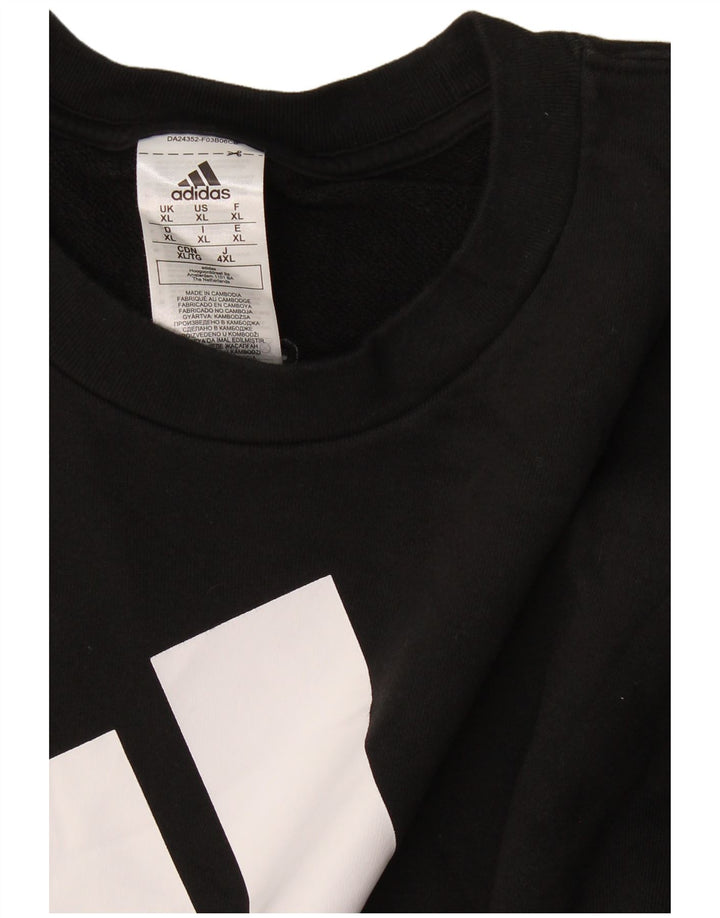 Adidas Hombre Sudadera Gráfica Jumper XL Algodón Negro