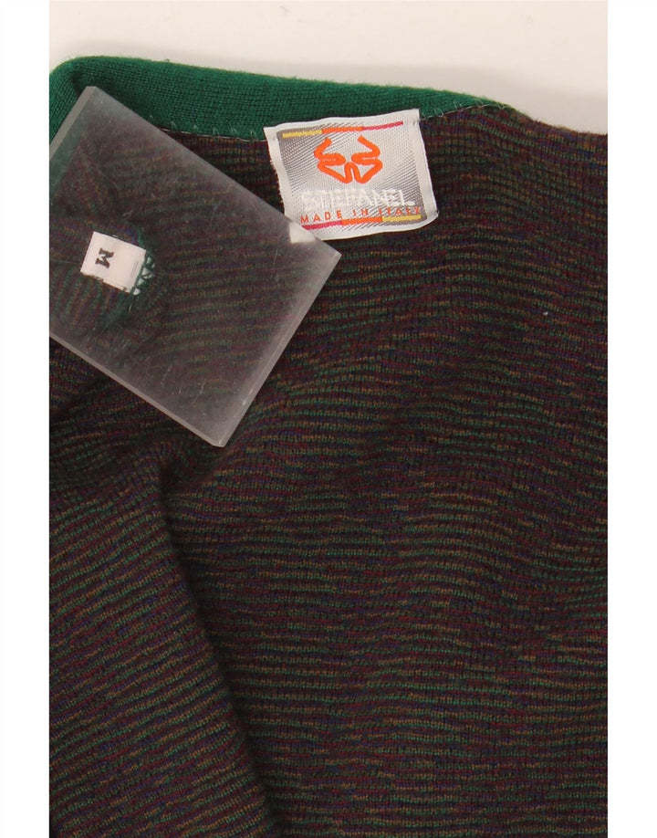 Stefanel Cárdigan para hombre suéter mediano azul marino Fair Isle