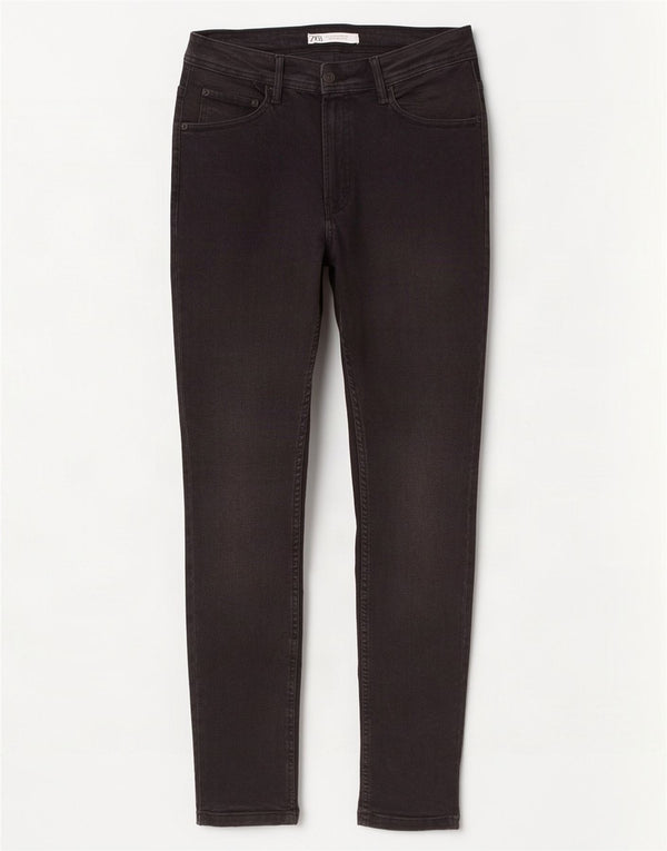 Zara Jeans ajustados para hombre EU 42 Large W32 L30 Algodón negro