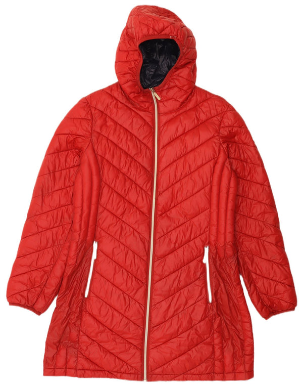 Michael Kors Abrigo acolchado con capucha para mujer UK 46 Large Nylon rojo