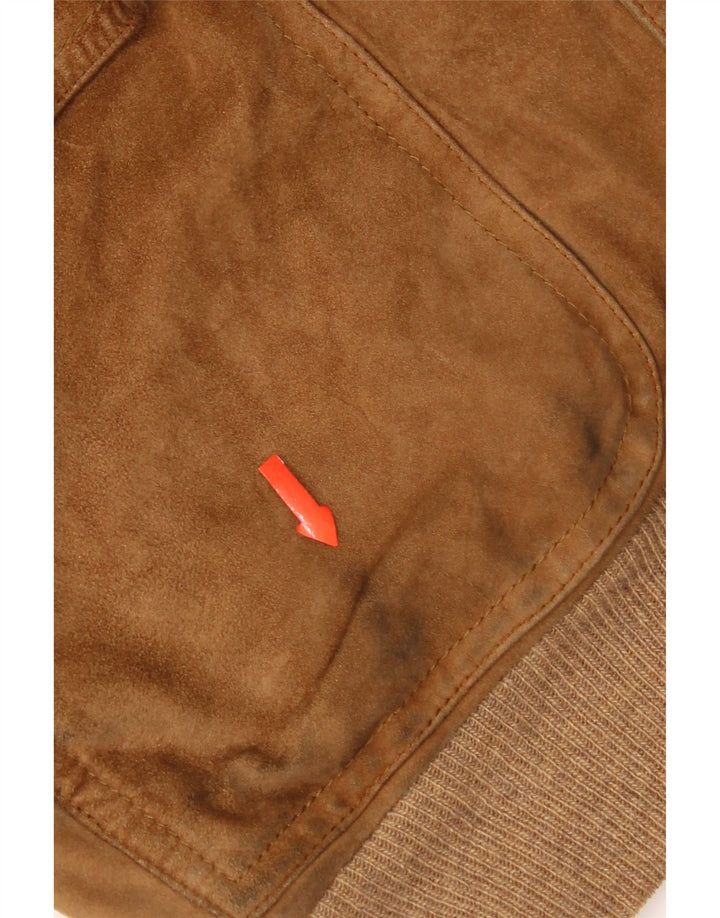 Salfra Chaqueta bomber de ante para hombre IT 52 XL Cuero marrón