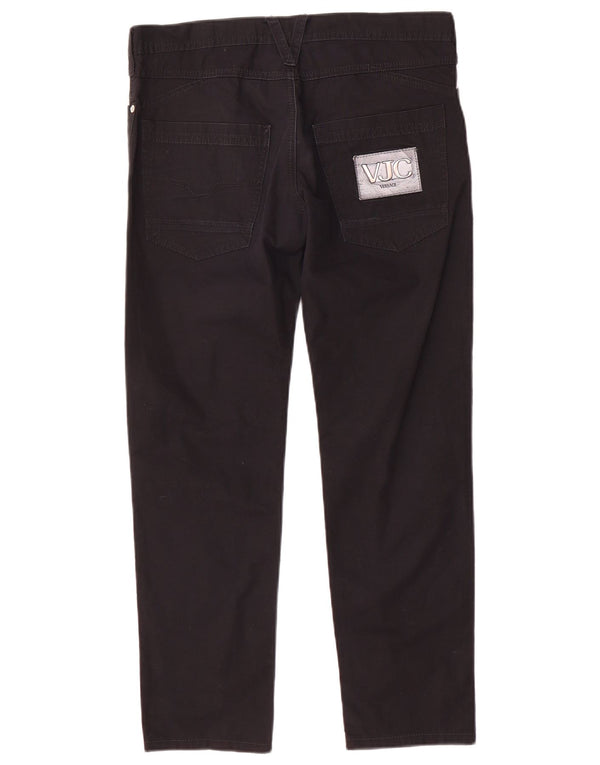 Versace Hombre Pantalones Casuales Rectos W32 L27 Algodón Negro