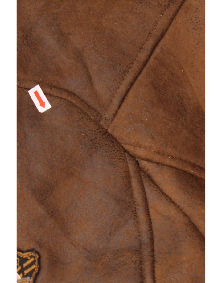 AERONAUTICA MILITARE Chaqueta Sherpa de Vuelo para Hombre UK 36 Small Marrón Poliéster