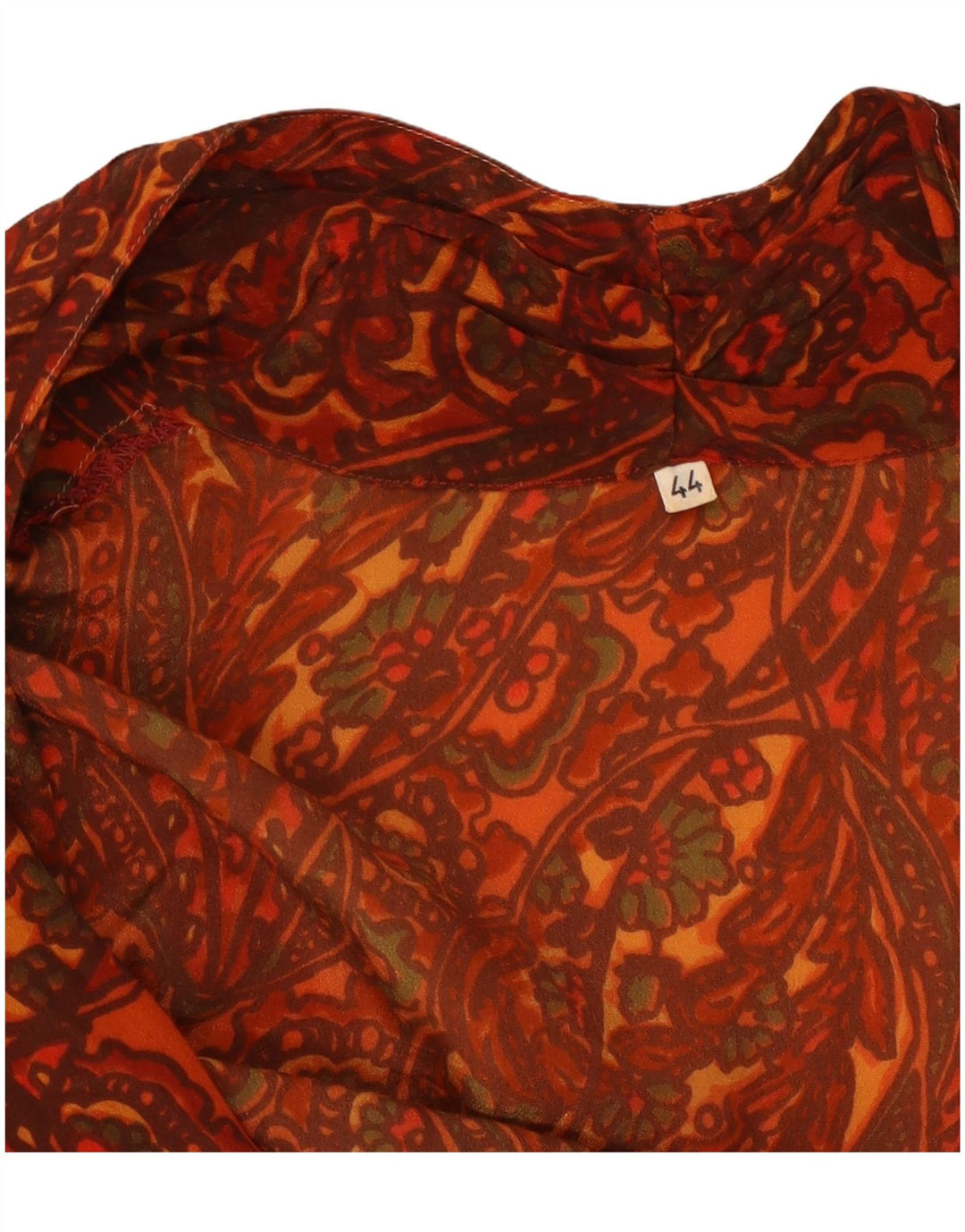 Blusa vintage para mujer IT 44 Medium Borgoña Paisley