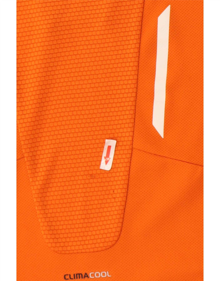 Adidas Mens Clima 365 Camiseta Top Grande Naranja Colorblock Poliéster