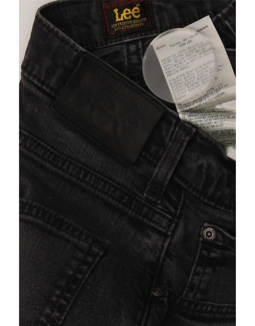 Lee Vaqueros Rectos Brooklyn para Hombre W34 L30 Algodón Negro