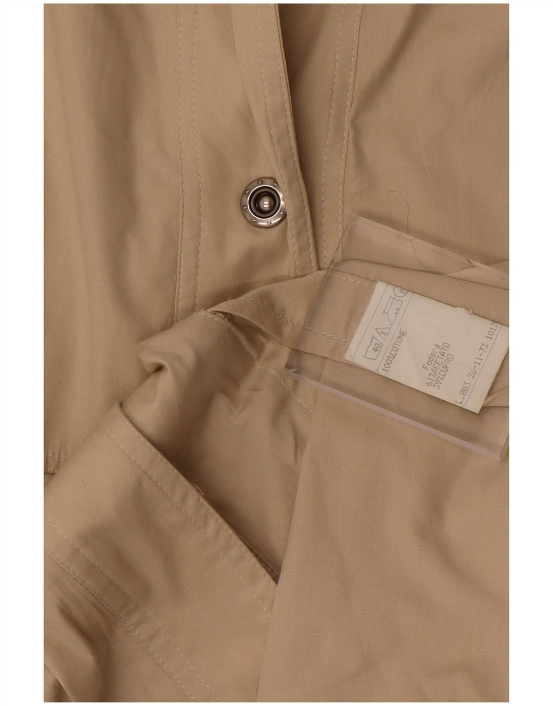 Gabardina vintage para mujer IT 46 Algodón beige grande