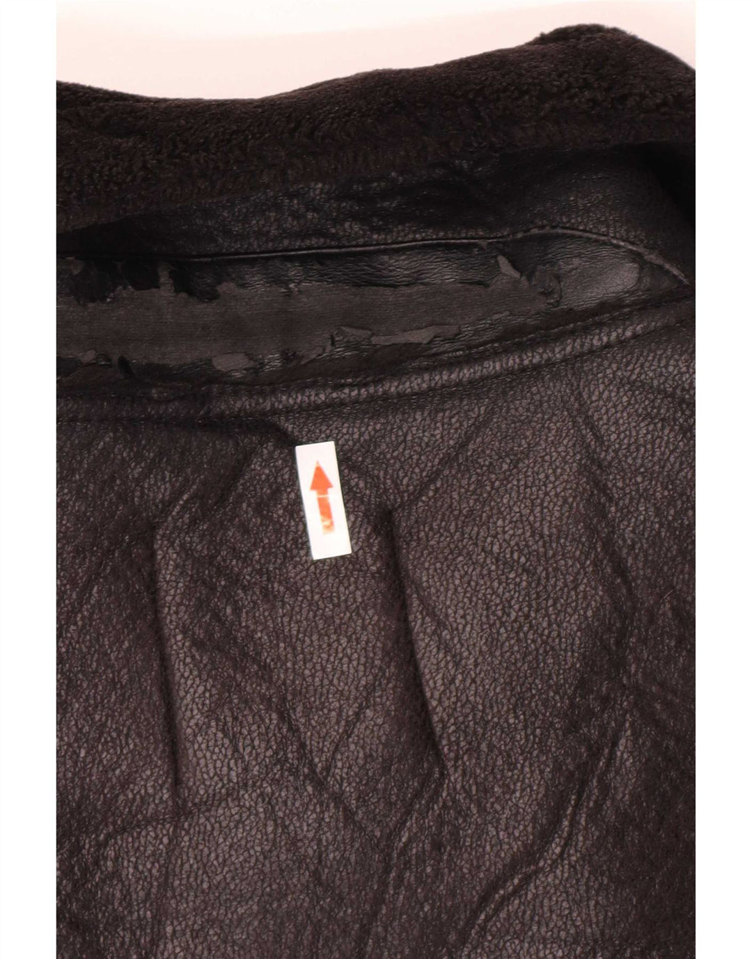 Zara Mujer Chaqueta Sherpa De Piel Sintética UK 44 Mediano Poliuretano Negro