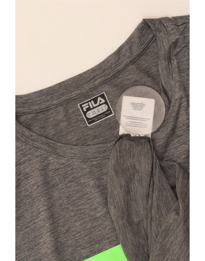 Fila Camiseta gráfica para mujer Top UK 44 Poliéster gris medio