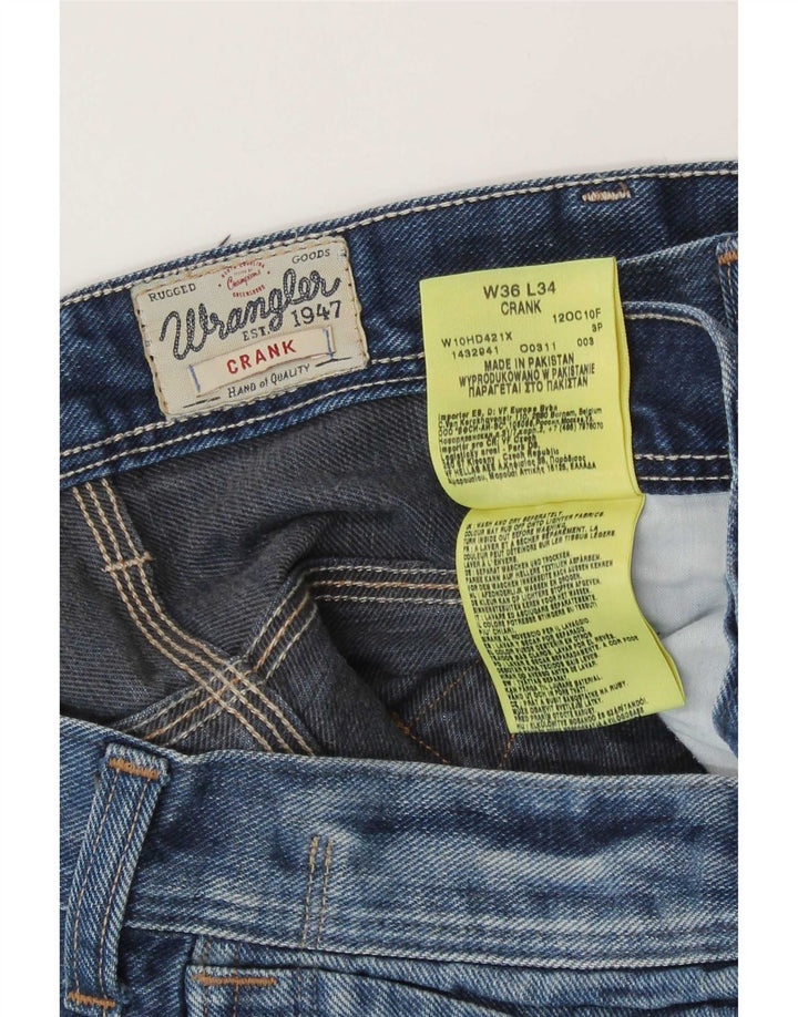 Wrangler Vaqueros rectos Crank para hombre W36 L34 Algodón azul