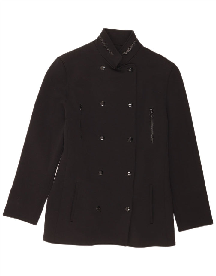 Abrigo Genny Mujer Cruzado IT 42 Medium Negro Poliamida