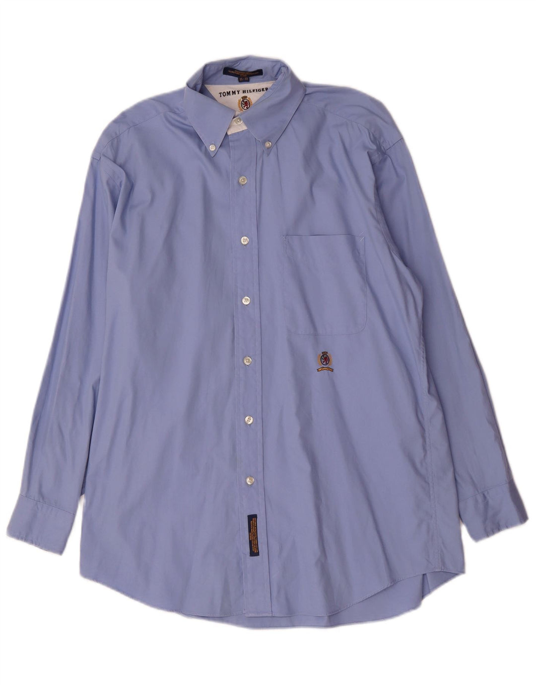 Tommy Hilfiger Camisa para hombre Talla 15 Algodón azul medio