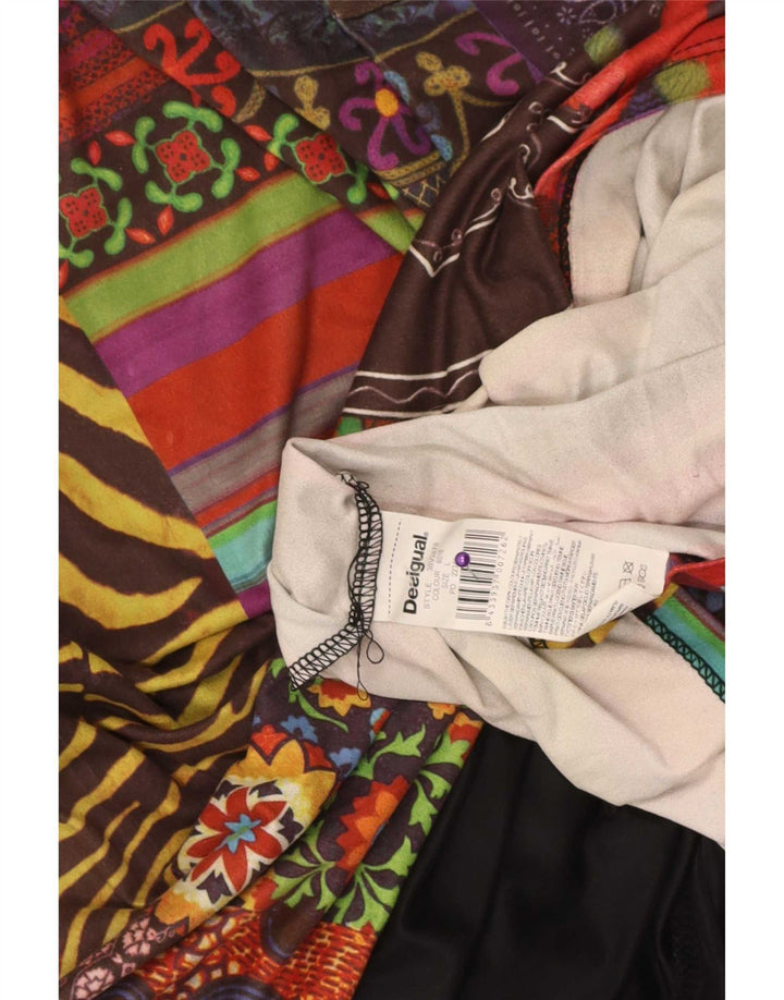 Desigual Vestido acampanado gráfico para mujer Reino Unido 44 Grande Patchwork multicolor