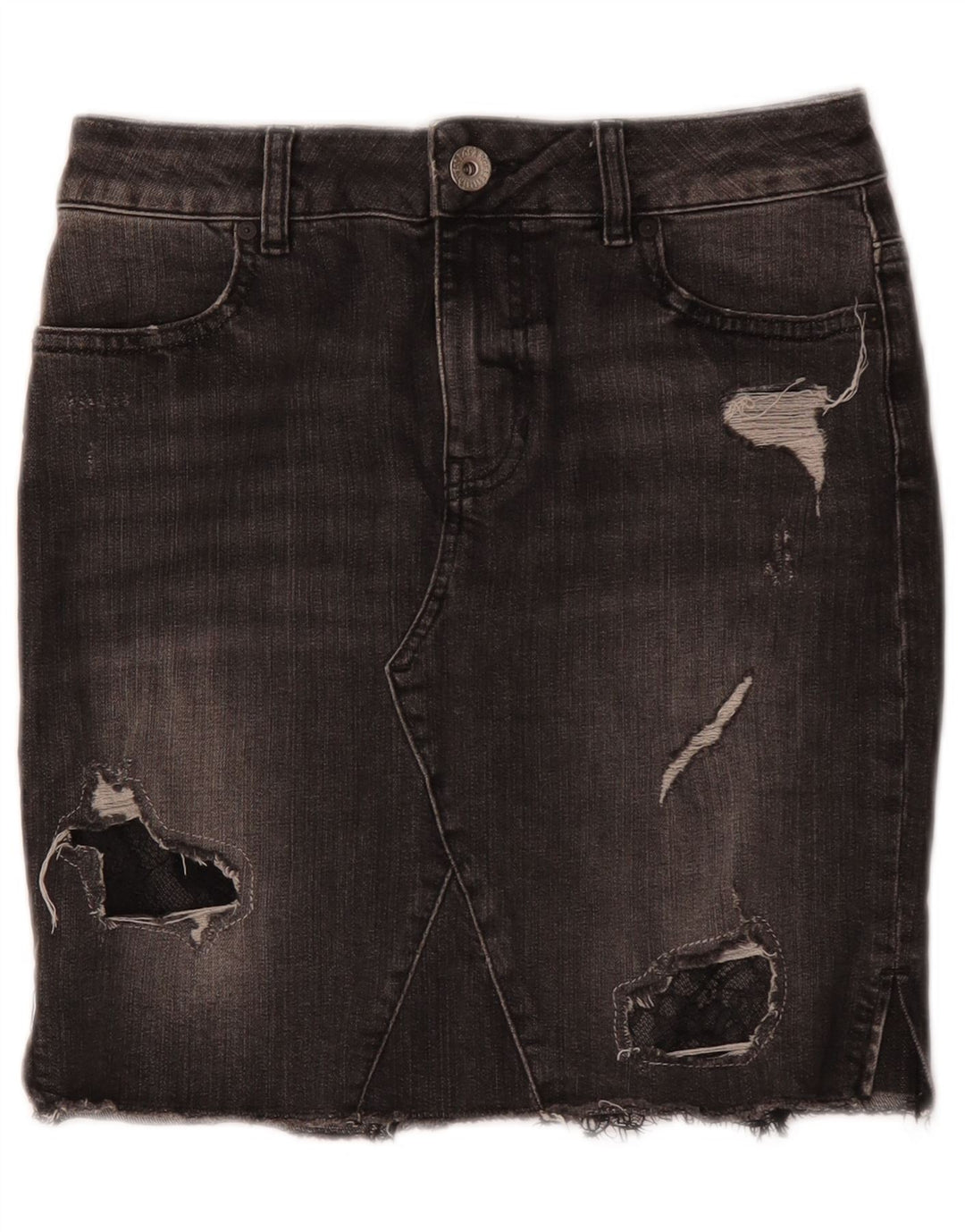 Guess Falda Vaquera Desgastada W27 Pequeña Algodón Gris Mujer