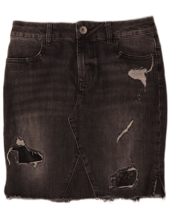 Guess Falda Vaquera Desgastada W27 Pequeña Algodón Gris Mujer