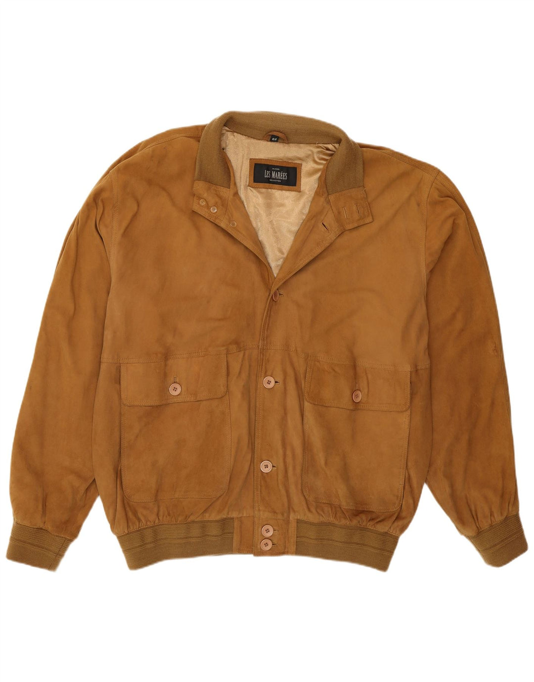 Olivieri Chaqueta bomber de ante para hombre Les Marees IT 62 6XL Cuero marrón