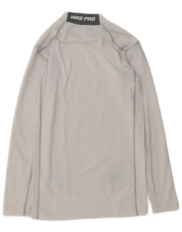 Nike Dri Fit Graphic Top manga larga para hombre, poliéster gris pequeño