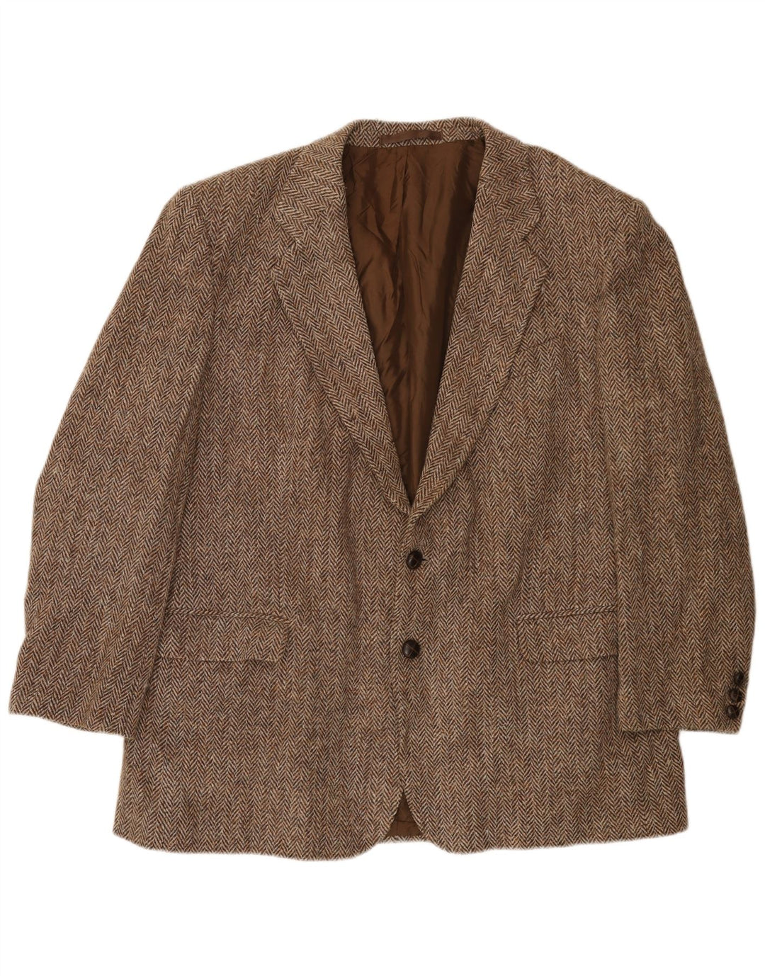 Harris Tweed Chaqueta tipo blazer de 2 botones para hombre Reino Unido 40 Lana de espiga marrón grande