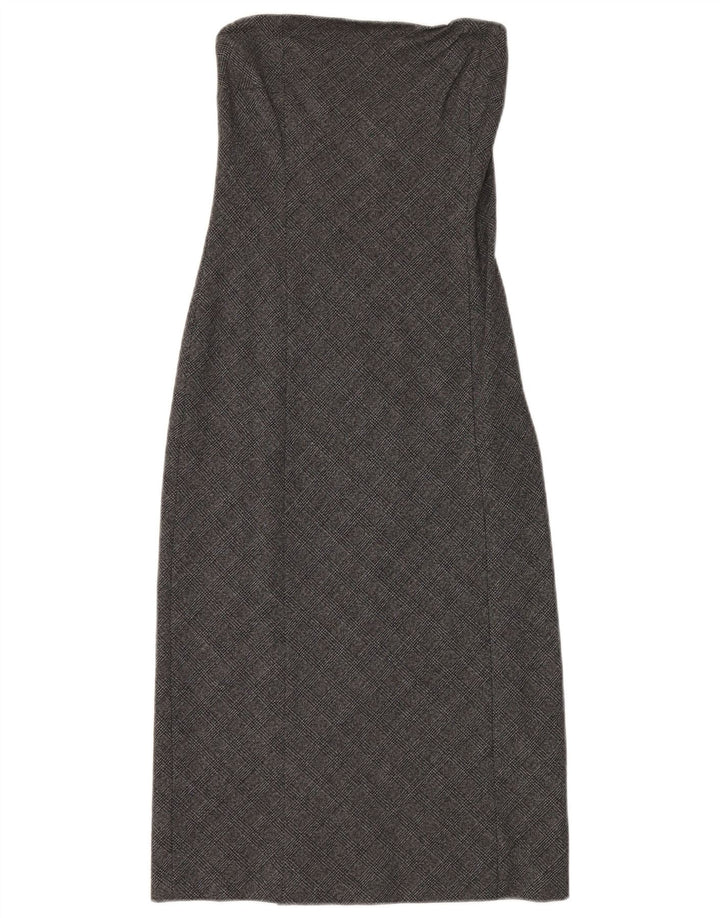 Patrizia Pepe Vestido Mujer IT 42 Viscosa Pata De Gallo Gris Medio