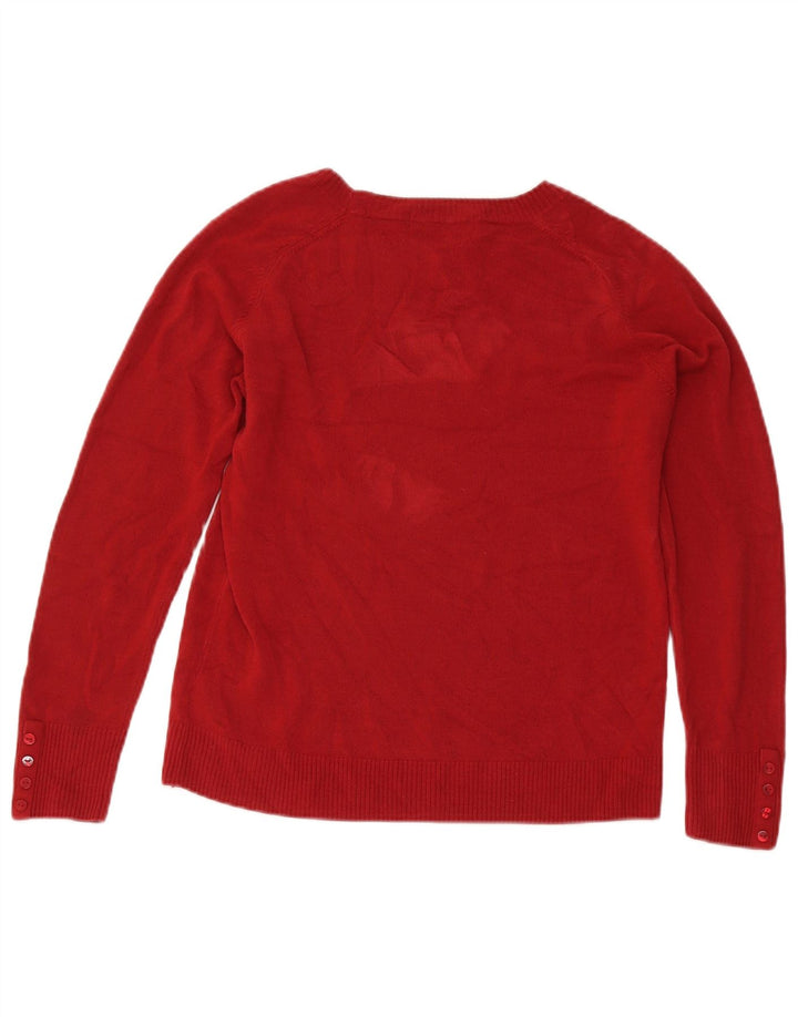 Marks & Spencer Suéter con Cuello Barco para Mujer UK 40 Acrílico Rojo Mediano