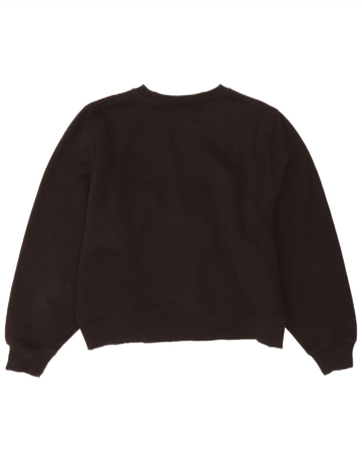 Zara Mujer Crop Sudadera De Gran Tamaño Jersey UK 44 Mediano Algodón Negro