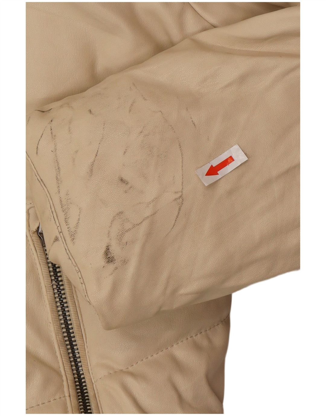 Zara Mujer Chaqueta Acolchada Extragrande Con Capucha UK 6 XS Beige