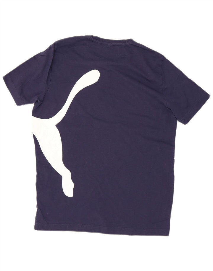 Puma - Camiseta gráfica para hombre, talla pequeña, algodón azul marino