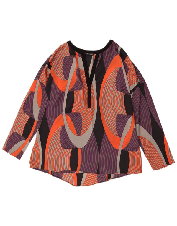 Fiorella Rubino Top para mujer de manga larga UK 46 Grande Multicolor Geométrico