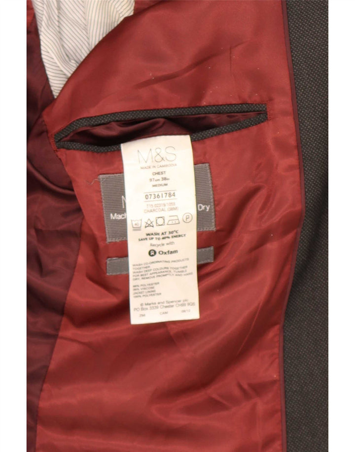 Marks & Spencer Chaqueta tipo blazer de 2 botones para hombre UK 38 Poliéster gris medio
