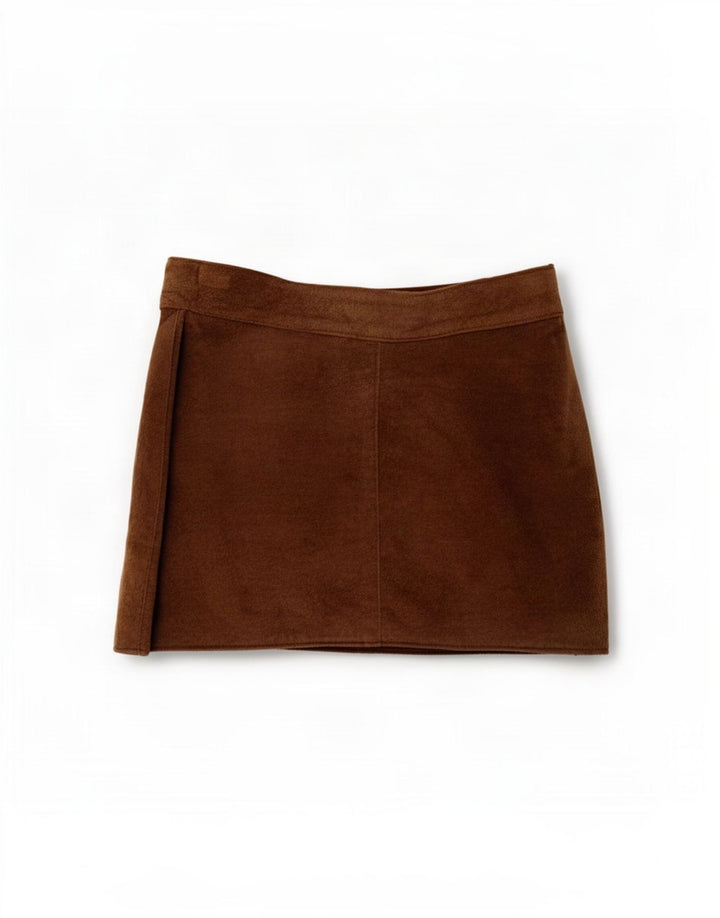 Zara Minifalda de ante para mujer IT 44 Medium W25 Marrón