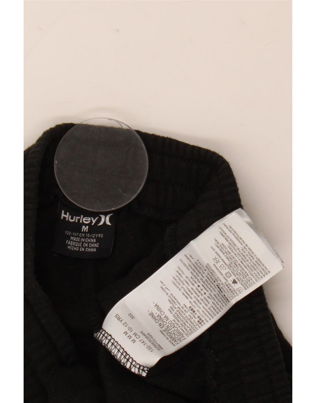Hurley Pantalones cargo para niños de 10 a 11 años, talla mediana, color negro