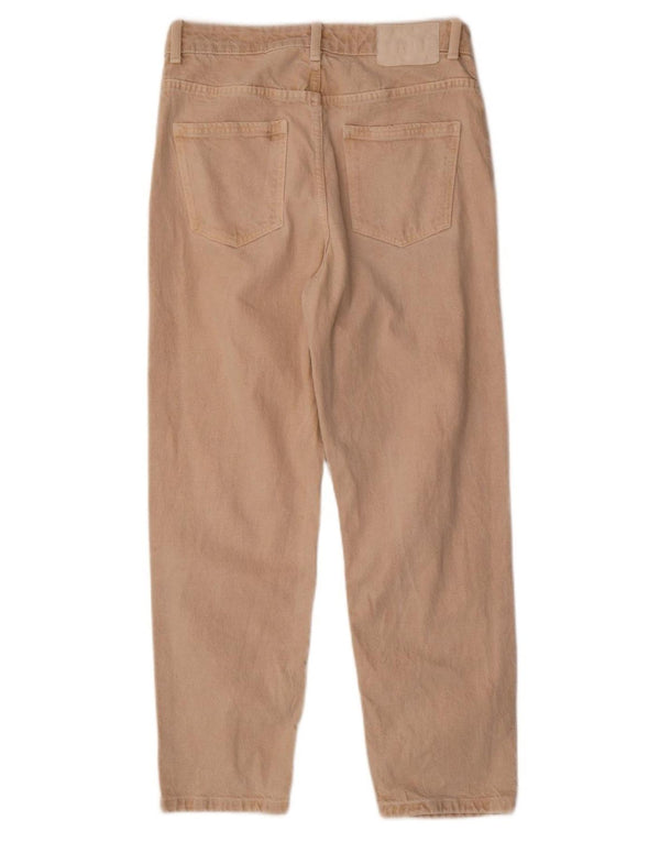 Zara Mujer Pantalón Casual Recto EU 40 Medium W30 L28 Algodón Beige
