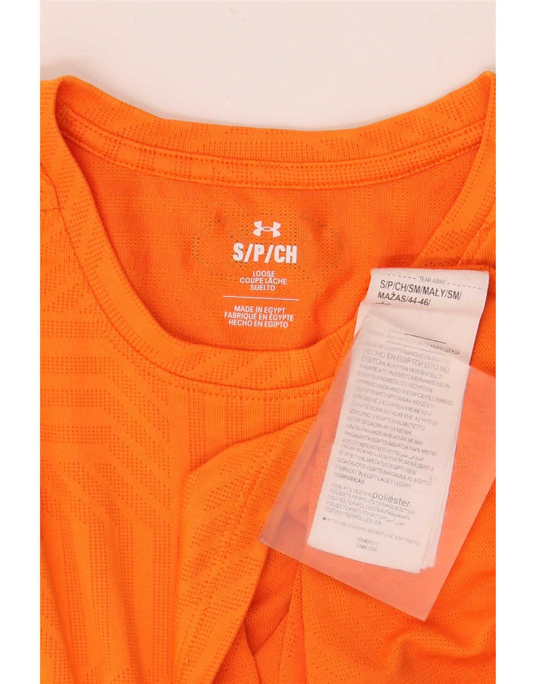Camiseta Under Armour Hombre Top Small Naranja Geométrico Poliéster