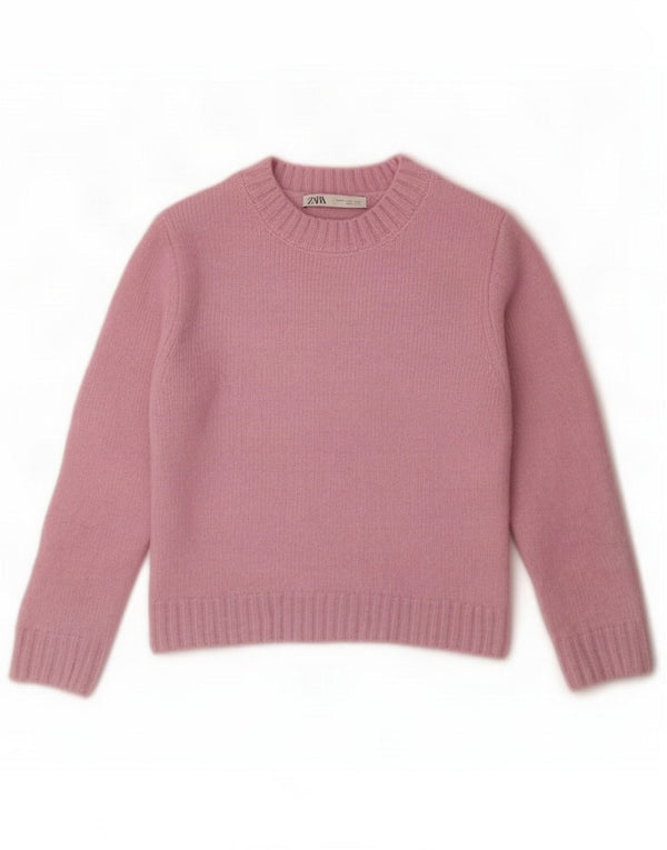 Zara Jersey corto con cuello redondo y manga 3/4 para mujer UK 40 Small Pink Nylon  Descripción del producto Tamaño de la etiqueta: