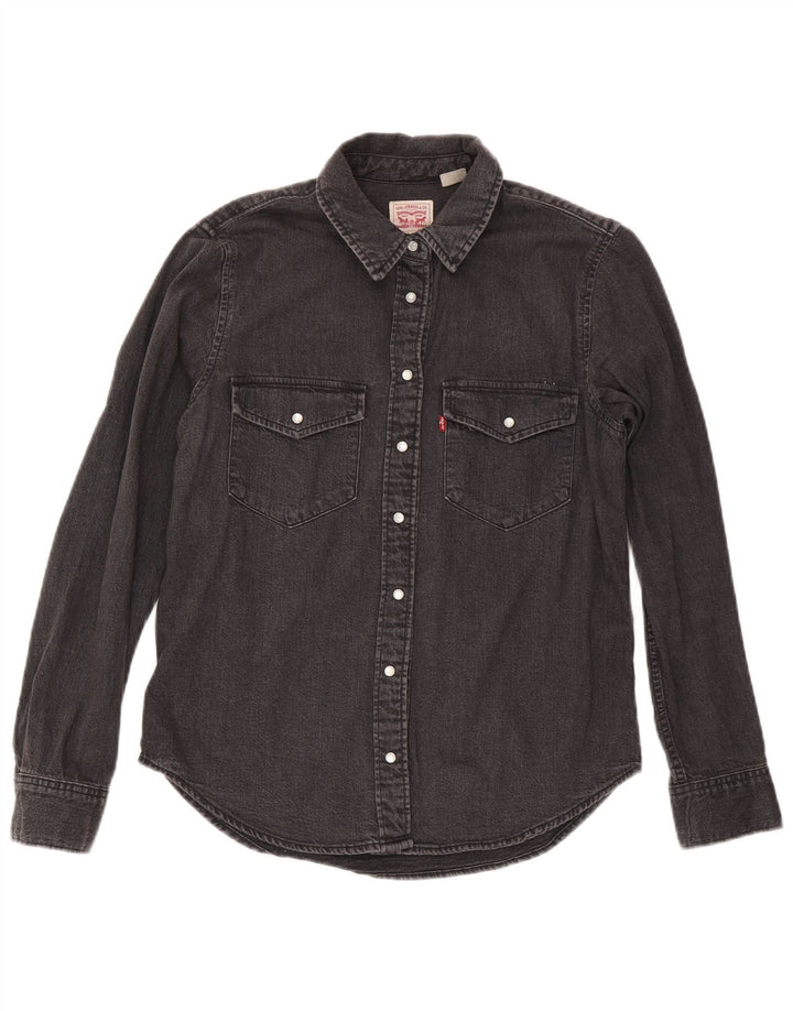 Levi's Camisa vaquera para mujer UK 10 Small Algodón negro